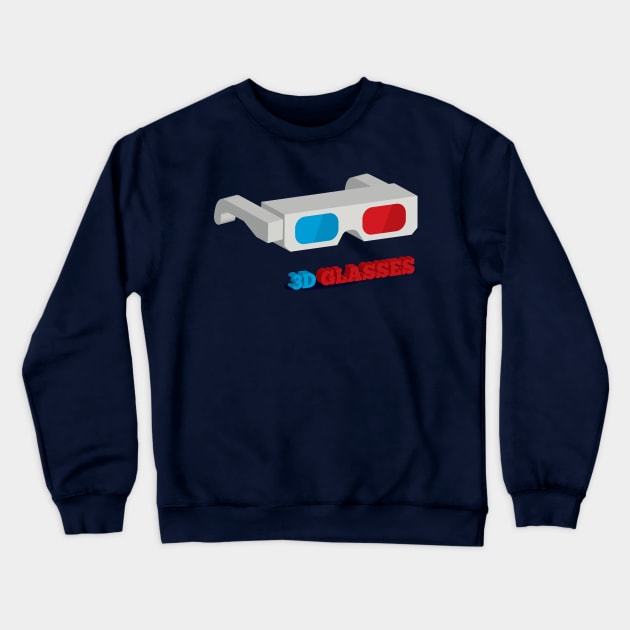 3D Glasses Crewneck Sweatshirt by modernistdesign